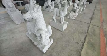 宁波芝麻白雕刻 十二生肖 异形雕刻
