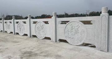 宁波芝麻白河道栏杆 石材栏杆