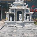 宁波芝麻白中国黑石材套墓 花岗岩墓碑