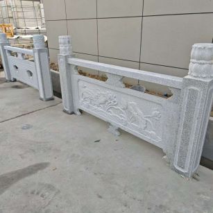 宁波芝麻白河道栏杆 石材栏杆