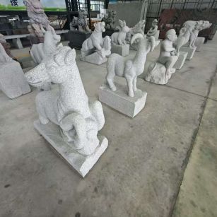 宁波芝麻白雕刻 十二生肖 异形雕刻