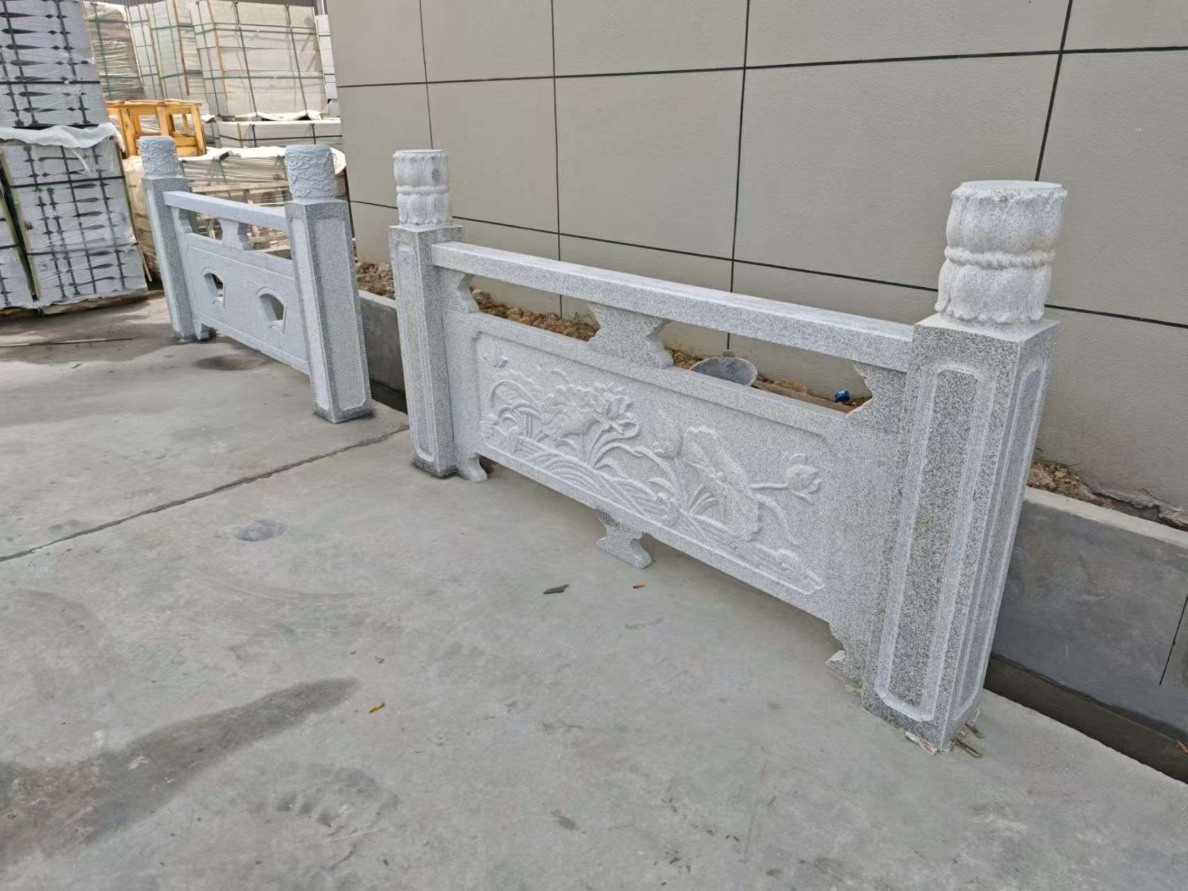宁波芝麻白河道栏杆 石材栏杆