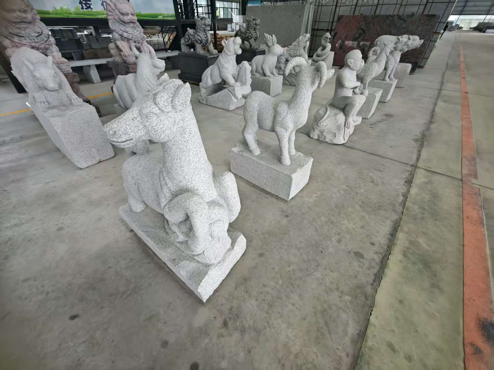 宁波芝麻白雕刻 十二生肖 异形雕刻